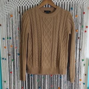 Atmosphere Women's Camel Cable Knit Sweater